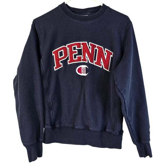 Champion Reverse Weave Sweatshirt Men's S University of Pennsylvania Navy Red - Picture 1 of 7
